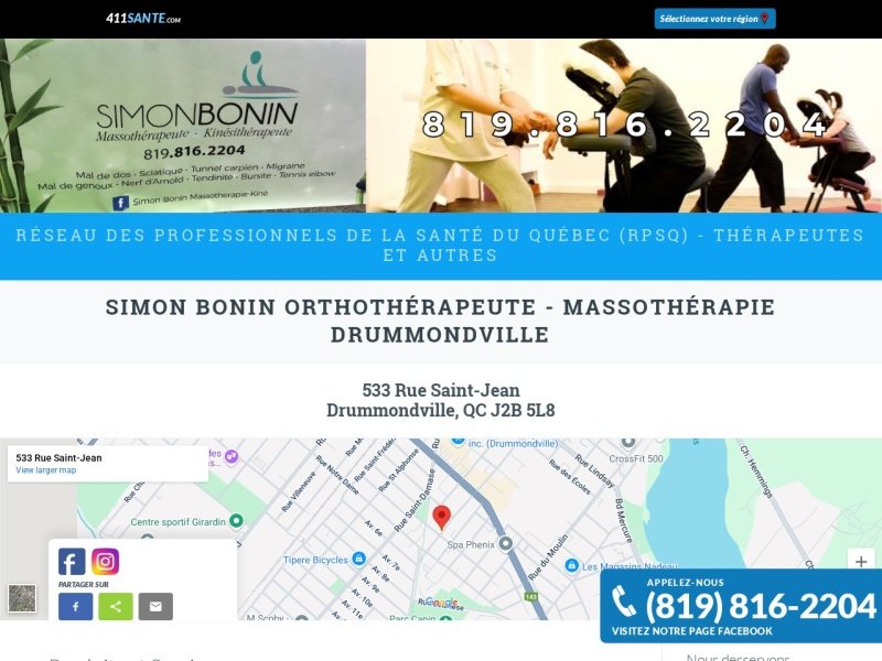 Simon Bonin Orthothérapeute - Massothérapie Drummondville