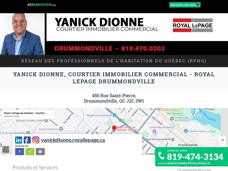 Aperçu de Yanick Dionne, Courtier Immobilier Commercial - Royal Lepage Drummondville