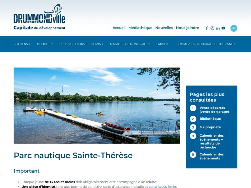 Aperçu de Sainte-Therese nautical park