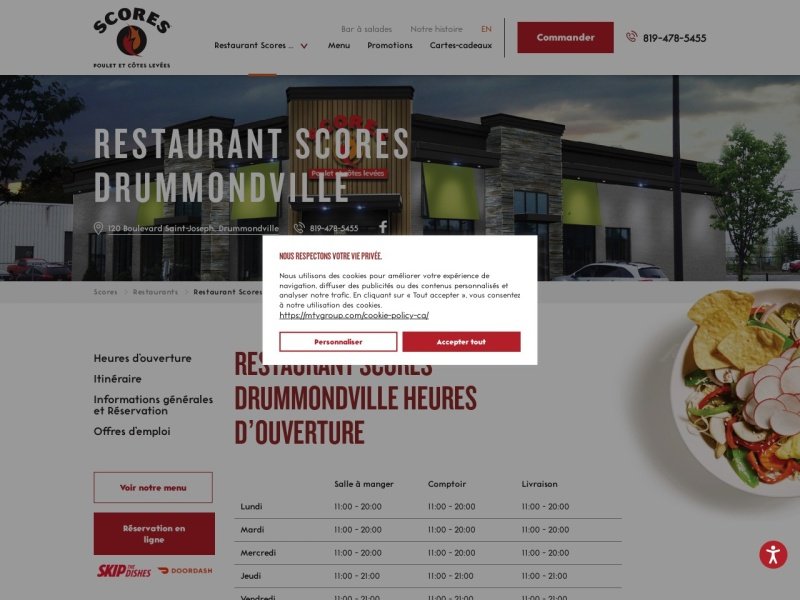 Aperçu de Restaurant Scores (Drummondville)