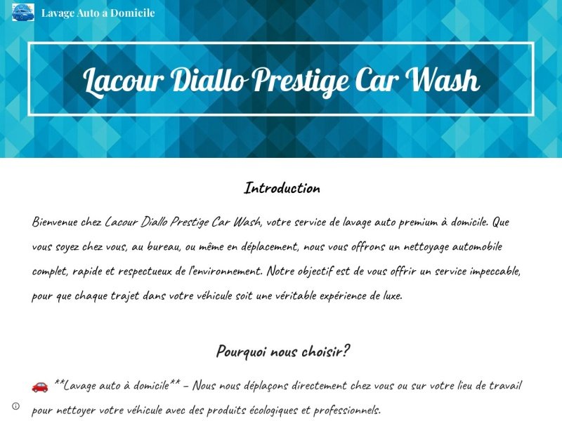 Aperçu de Lacour-Diallo Prestige Car Wash