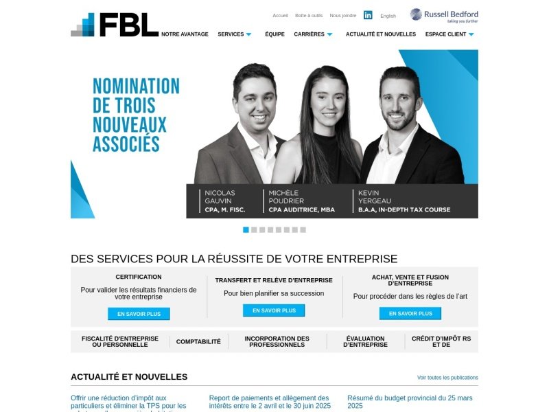 Aperçu de FBL Société de comptables professionnels agréés