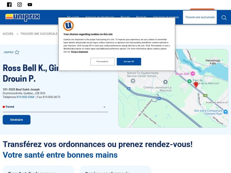 Aperçu de Uniprix Gilbert,Gobeil,Martel - Pharmacie affiliée