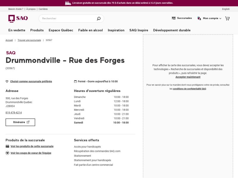 Aperçu de SAQ-Drummondville - Rue des Forges