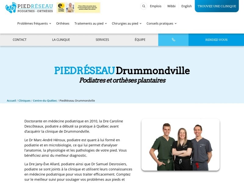 Aperçu de PiedRéseau Drummondville - Podiatres et orthèses