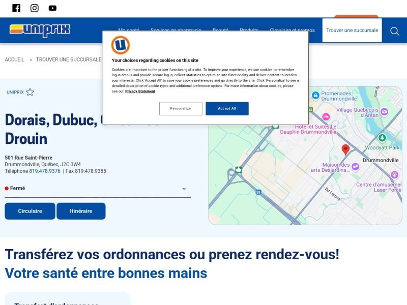 Aperçu de Uniprix Santé M-A. Dorais, L. Dubuc, A. Giroux et P. Drouin