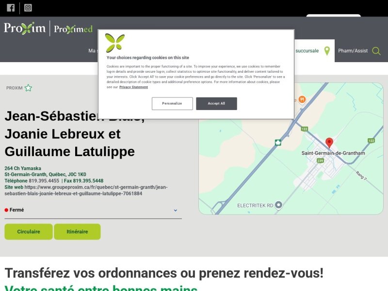 Aperçu de Proxim pharmacie affiliée - J.-S. Blais, J. Lebreux, G. Latulippe