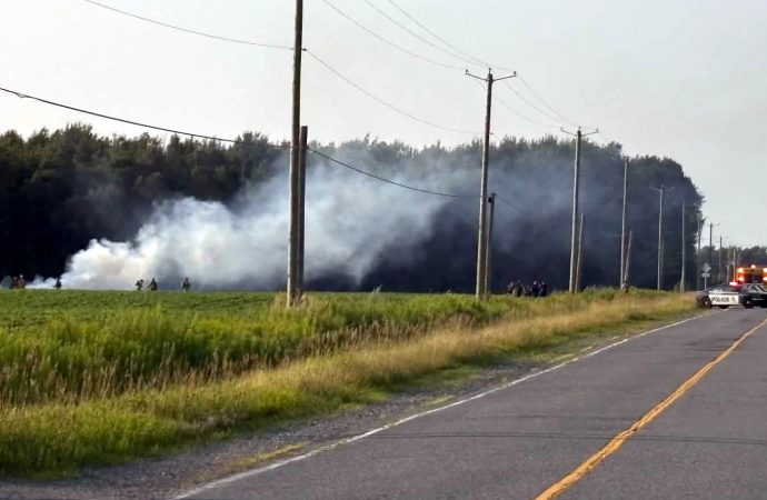 Écrasement d’avion : une personne perd la vie dans un aéronef qui a pris feu à Victoriaville